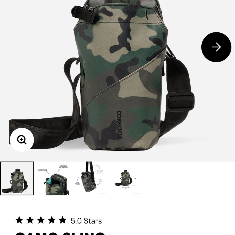 Corkcicle Camo Crossbody Water Bottle Sling